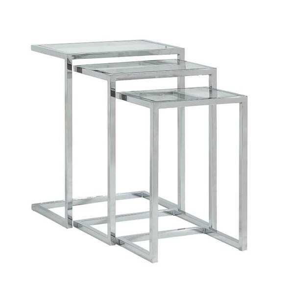 Carolina Cottage Carolina Cottage WSS-2016G-CHR Addison Nesting Table Set - Chrome - 23.5 x 18 x 12 in. WSS-2016G-CHR - main